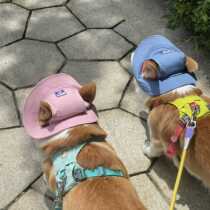 Pet Hat Summer Corgi Puppy Fisherman Hat Dog Hat Thin Sunscreen Sun Shade Anti-ear Streak Outing Hat