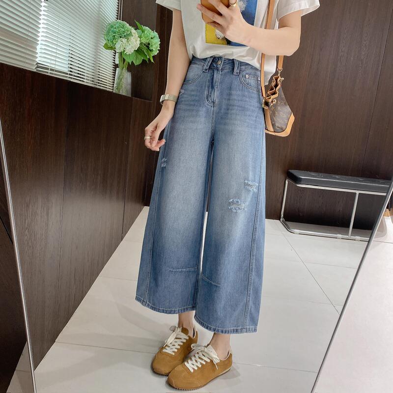Imfly Jin Xiaojin's Self-Made Women's Clothing: Dyk3023 Summer Vintage Ripped Cropped Jeans