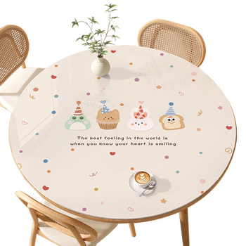 Round table cloth soft glass pvc waterproof oil-proof and anti-scalding round dining table mat light luxury high-quality tea table mat Round table cloth soft glass pvc waterproof oil-proof and anti-scalding round dining table mat light luxury high-quality tea table mat