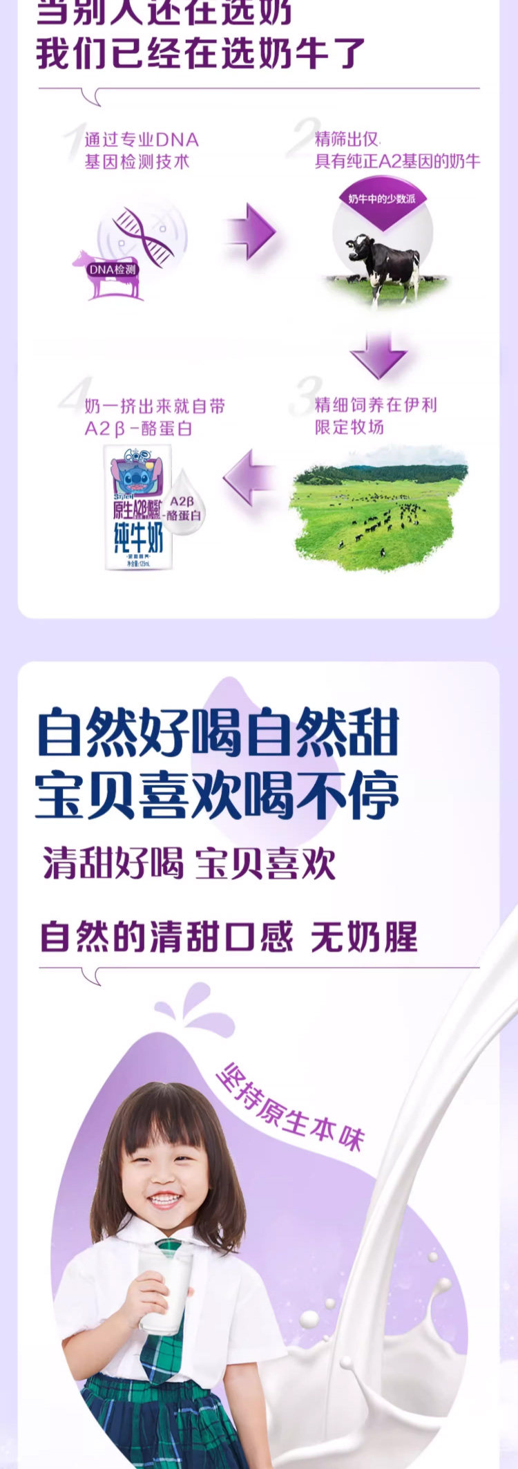 安享好物 安享B级纯奶-伊利QQ星 A2β纯牛奶 国标