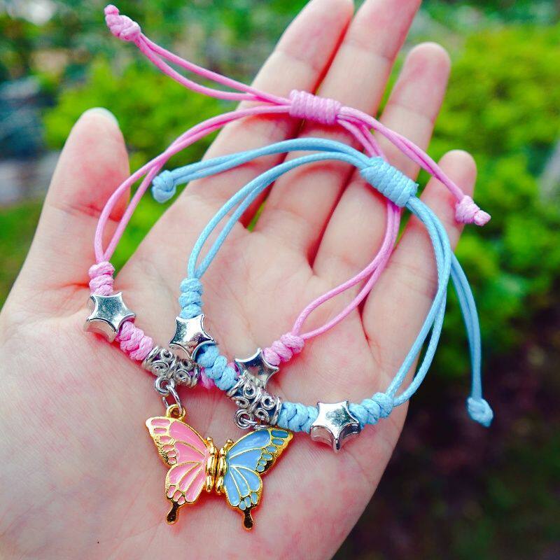 儿童蝴蝶磁吸手链高颜值学生党闺蜜二人姐妹信物友谊象征礼物手绳