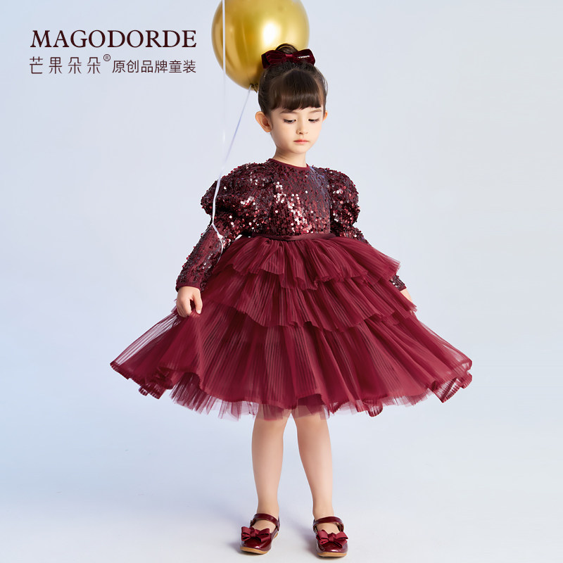 2023 autumn/winter new girl dress with dress autumn clothing CUHK children children small skirts for winter foreign air princess skirts-Taobao