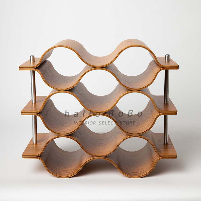 (MID-CENTURY MODERN) Japanese SAITOWOOD molding plywood wine rack