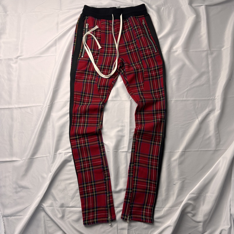 5Th Scottish School Pants High Street Style Red Plaid Riri Zipper Custom Woven and Dyed Plaid Trousers 5Th Scottish School Pants High Street Style Red Plaid Riri Zipper Custom Woven and Dyed Plaid Trousers