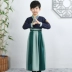 Trang phục trẻ em, Hanfu, đồng phục học sinh truyền thống của nữ sinh Trung Quốc, trang phục biểu diễn nam đệ tử cổ điển ba nhân vật, váy, trang phục biểu diễn phong cách Trung Quốc 