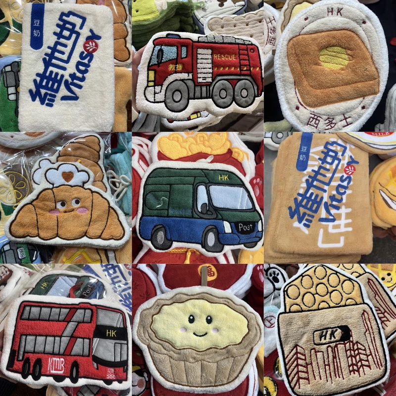 Creative Hand Towel, Cute Soy Milk Croissant, Egg Tart, Toast, Kitchen and Bathroom Absorbent Hand Towel, Thick Plush