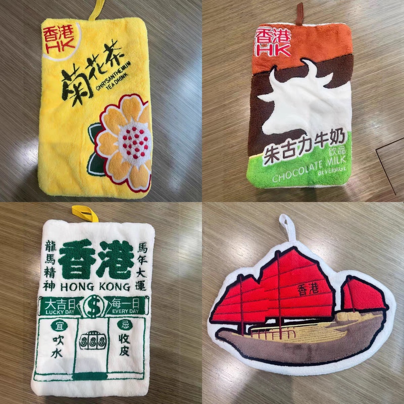 Little Red Book's Same Style Hong Kong-Style Plush Hand Towel, Cute Cartoon, Absorbent, Quick-Drying, Lint-Free Towel, Hand-Washing Towel