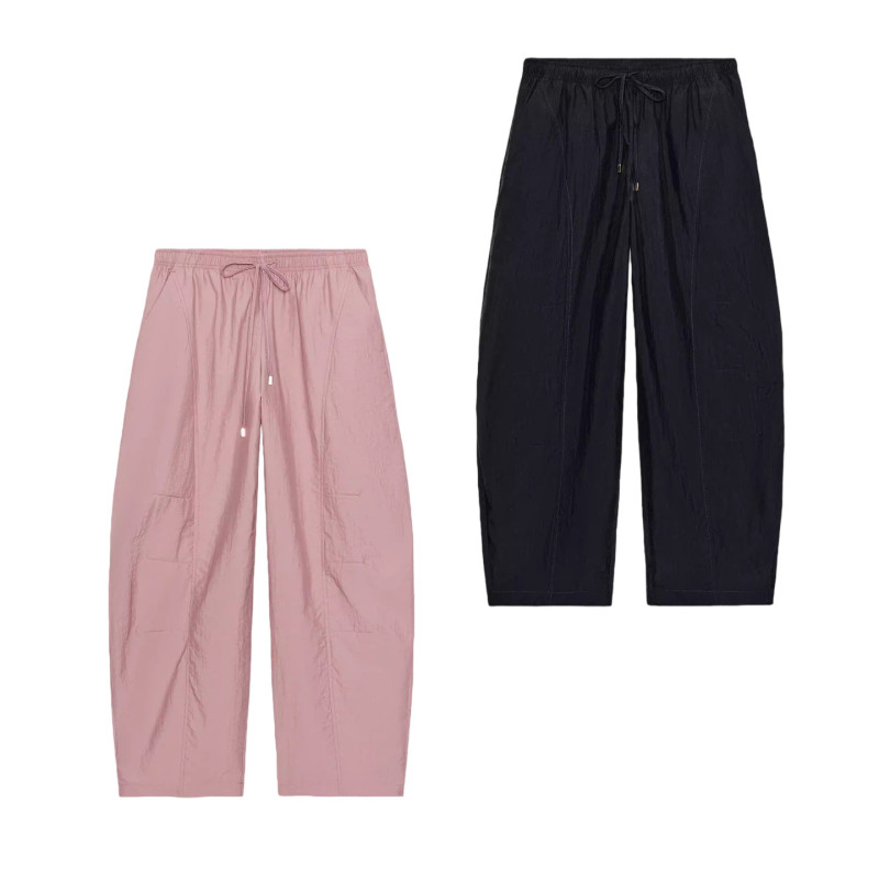 2026 Spring/Summer New Women's Clothing Casual Versatile Mid-Waist Elastic Waist Quick-Dry Fabric Bucket Pants 1478020 2026 Spring/Summer New Women's Clothing Casual Versatile Mid-Waist Elastic Waist Quick-Dry Fabric Bucket Pants 1478020