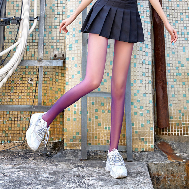 Small millennial gradient socks transparent ultra-thin hot hot black silk personality pantyhose socks