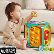 Baby hand drum 6 months old hexahedral drum educational toys for young children 0-1 years old baby early education music eight