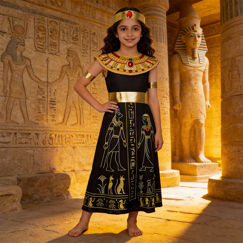 Children's Day Egyptian Queen Ethnic Style Stage Performance Historical Theme Party Halloween Costume Children's Day Egyptian Queen Ethnic Style Stage Performance Historical Theme Party Halloween Costume
