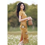 Осеннее ретро ципао, легкое платье, китайский стиль, светлый стиль