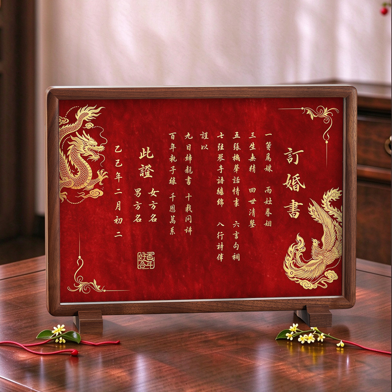 North American Black Walnut Double-Sided Transparent Photo Frame Stand Engagement Book Solid Wood Picture Frame Ornament Chinese Style Retro Dowry Gift North American Black Walnut Double-Sided Transparent Photo Frame Stand Engagement Book Solid Wood Picture Frame Ornament Chinese Style Retro Dowry Gift