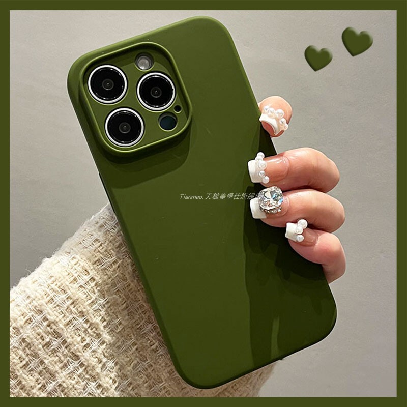 Meibaoshi Premium Fine Hole Olive Green Liquid Silicone Case for Apple 14 Pro Max iPhone 13 Eraser Feel 15 Pro New Model 16 Simple 12 Couple Women's Shockproof 17P Meibaoshi Premium Fine Hole Olive Green Liquid Silicone Case for Apple 14 Pro Max iPhone 13 Eraser Feel 15 Pro New Model 16 Simple 12 Couple Women's Shockproof 17P