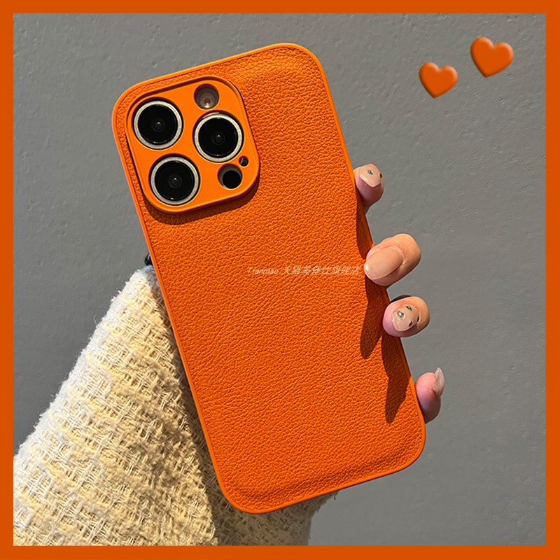 Meibao Simple Fine Texture Plain Leather Orange Phone Case for Apple 16 Pro Max iPhone 15 Silicone 14 Unique 13 Personalized 12 Hard Case 11 Couple 17P Shockproof 15 Pro Trendy Meibao Simple Fine Texture Plain Leather Orange Phone Case for Apple 16 Pro Max iPhone 15 Silicone 14 Unique 13 Personalized 12 Hard Case 11 Couple 17P Shockproof 15 Pro Trendy