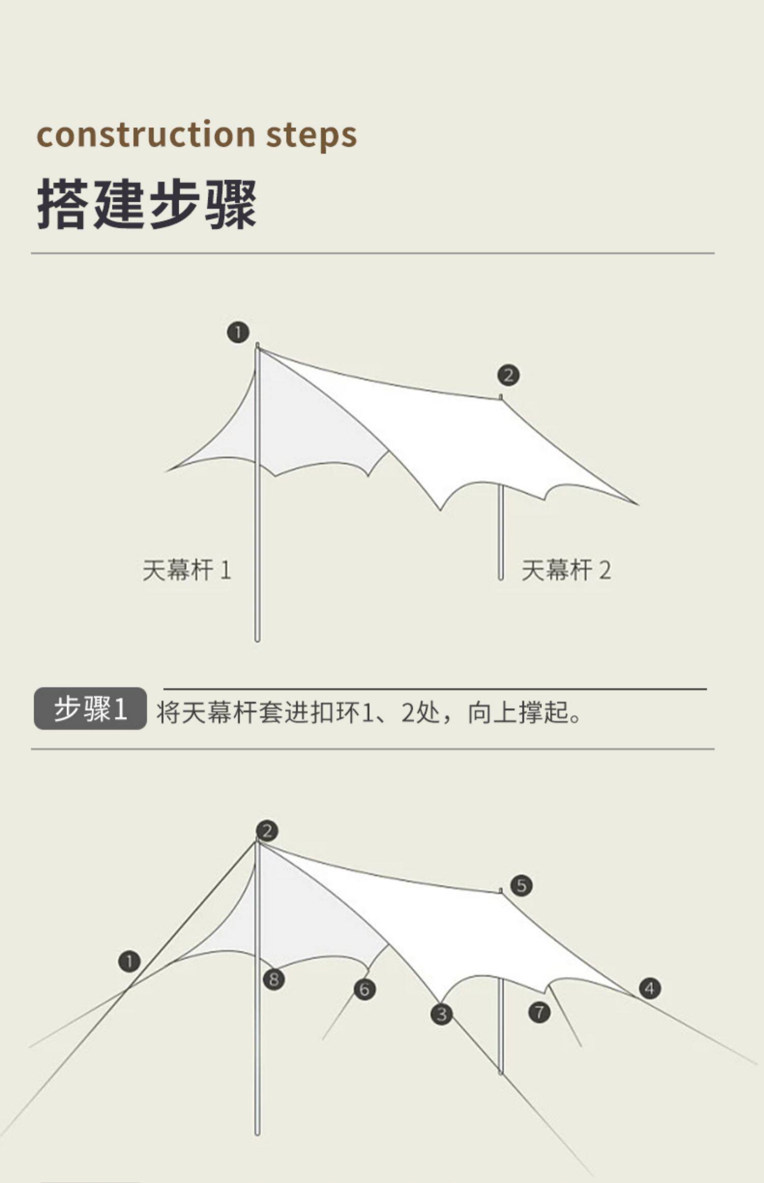 Атриум 户外天幕帐篷露营遮阳棚便携式涂银防晒防雨六角蝶形野营野餐装备 OTHER