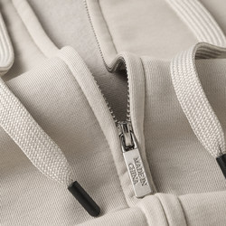 420g Cotton Terry Zip-Up Hooded Sweatshirt Jacket for Women, 2025 Autumn Basic Casual Loose Gray Top