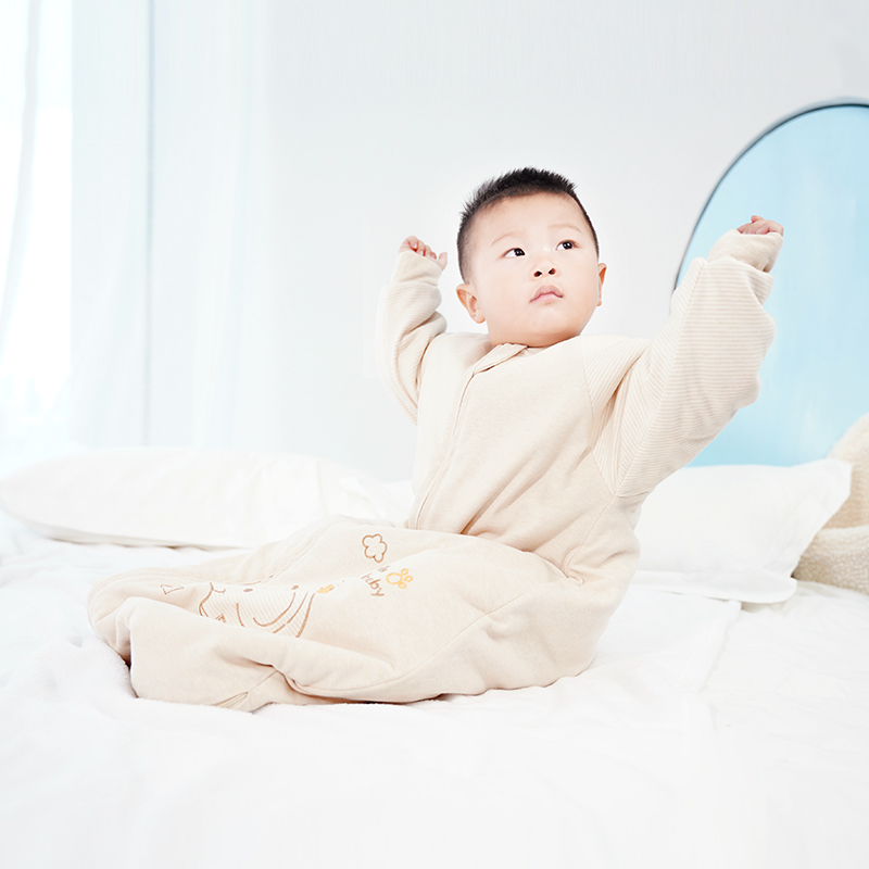 Handmade Pure Cotton Baby Sleeping Bag Baby Autumn Winter Integrated Mushroom Vest Spring Autumn winter Children's anti-kick is