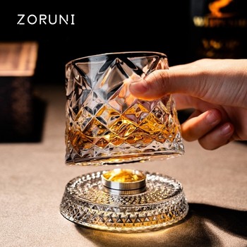French Creative Crystal Rotating Whiskey Glass, High-End Tumbler Beer Glass for Home Use, Stress-Relief Liquor Glass