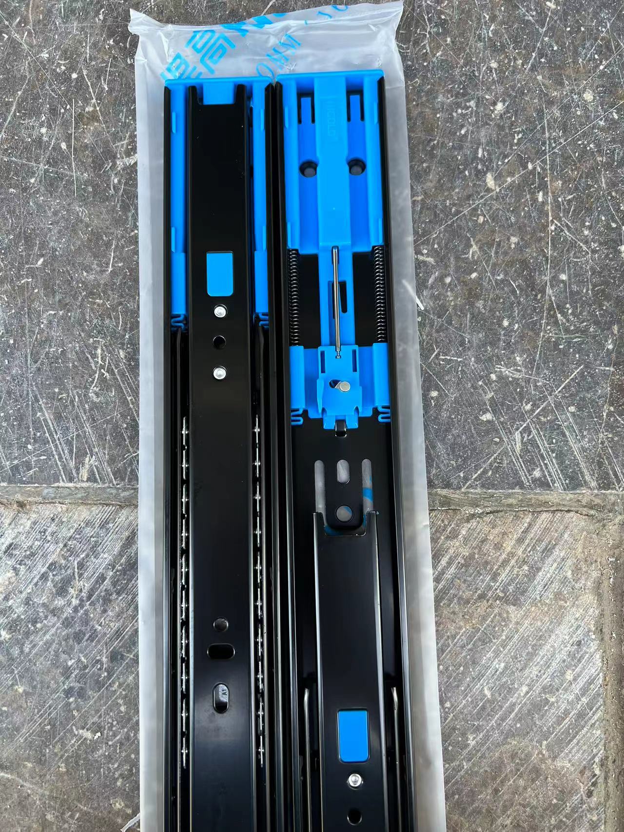 Humvee buffer damping three-rail wardrobe cupboard drawer slide rail Precision thickened steel ball muted track-Taobao