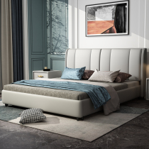 Simple modern light luxury leather bed Master Bedroom 1 8 m bed double bed Nordic Italian wedding bed storage high box bed