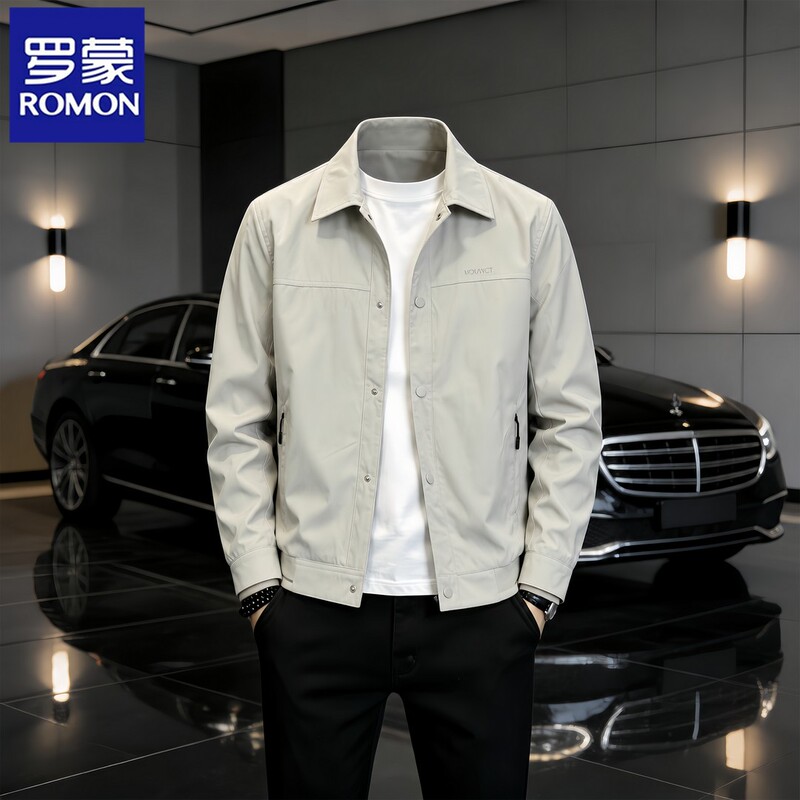 Romon 2026 Autumn Lapel Jacket Men's Business Casual Short Coat High-End Minimalist Style Handsome Men's Clothing
