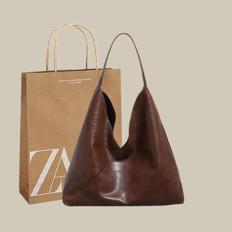 Za High-End Textured Large-Capacity Bag for Women 2026 Autumn and Winter Melard Relaxed Casual Shoulder Tote Bag