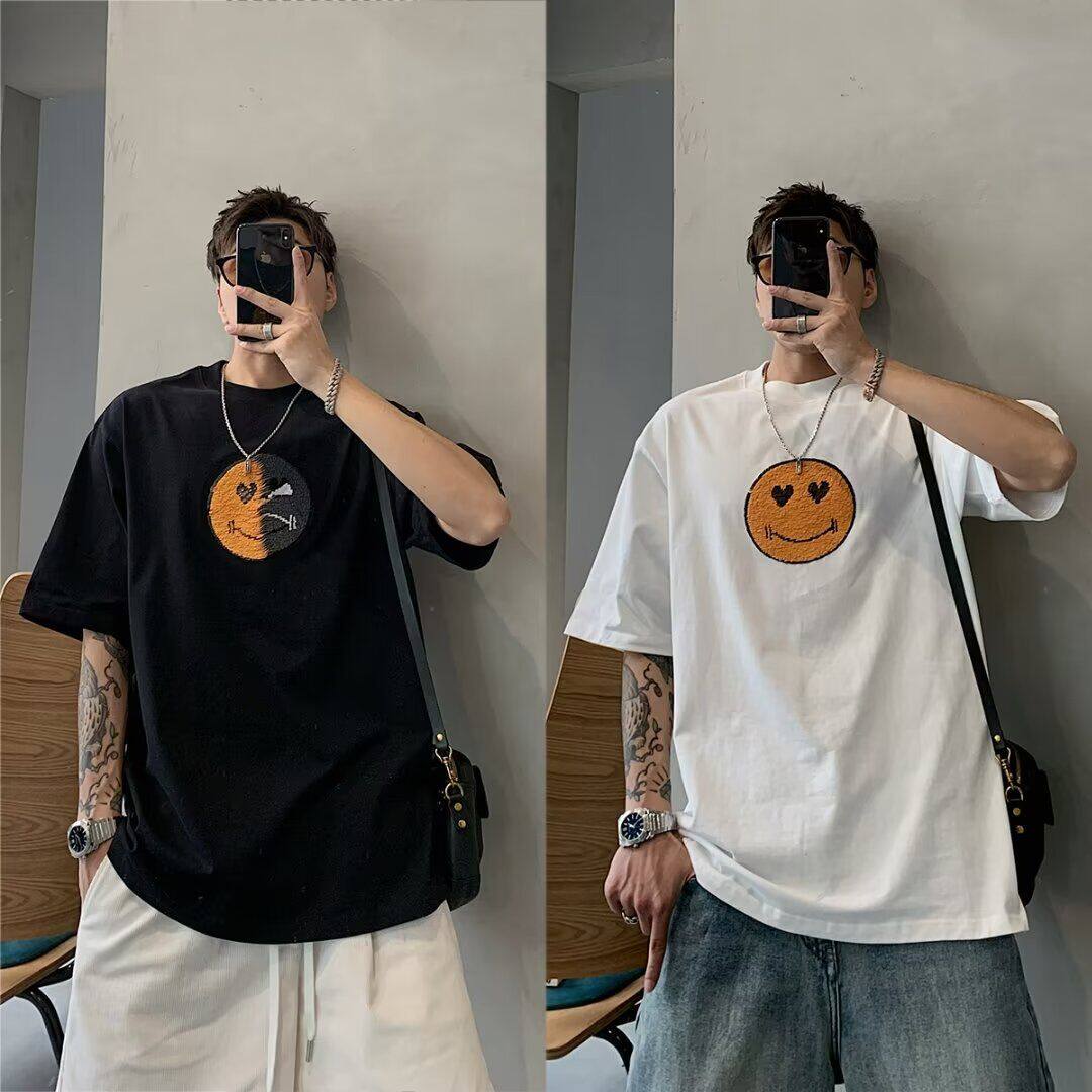 スマイリーフェイスの半袖Tシャツ、夏服、ウルトラマンの色が変わるスパンコール服、カップル用の柄が変わるTシャツ、子供用ゼロトップス。