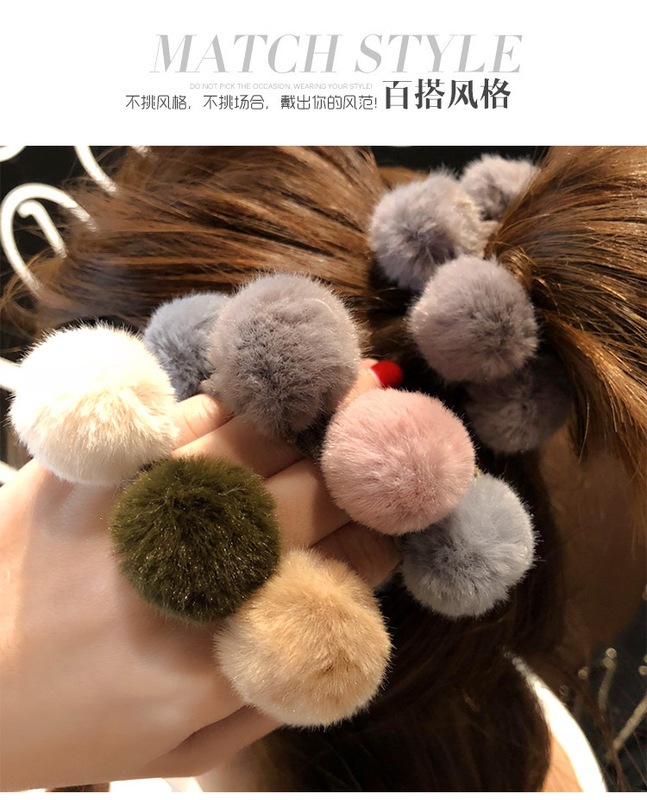 Weixin Korea Dongdaemun Popular Towel Ring Hair Tie High Elasticity Hair Band Bun Hair Tie Pom-Pom Hair Ring