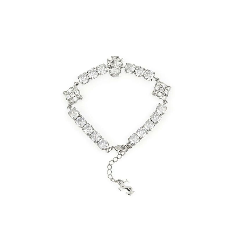 Westland Kap Square Sugar Cube Full Diamond Cross Flower Bracelet Silver Rhinestone Bracelet Hip Hop Trend Westland Kap Square Sugar Cube Full Diamond Cross Flower Bracelet Silver Rhinestone Bracelet Hip Hop Trend