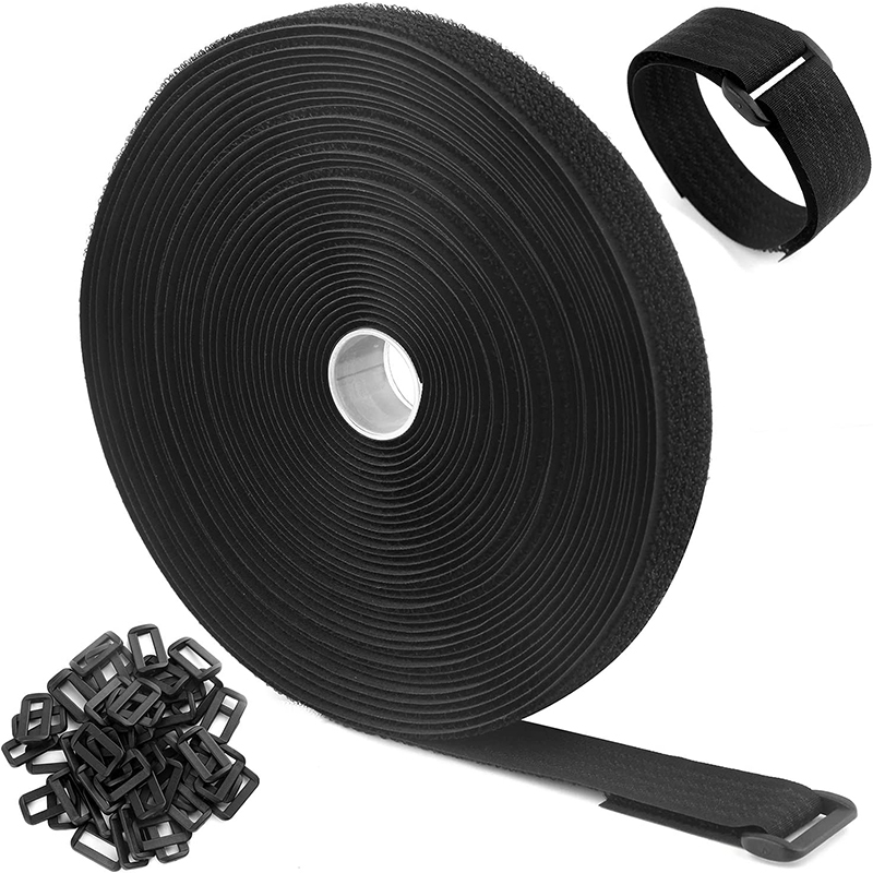Nylon Velcro Self-Adhesive Tape with Hook and Loop Fasteners for Home Use, DIY Straps with Buckles, Can Be Cut to Any Length