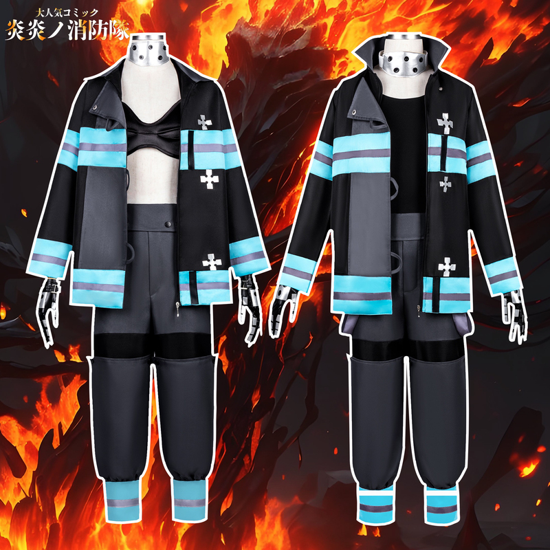 Anime Fire Force Cosplay Costume, Team 8 Senro Shizuka Cosplay, Anime-Style Performance Costume Set
