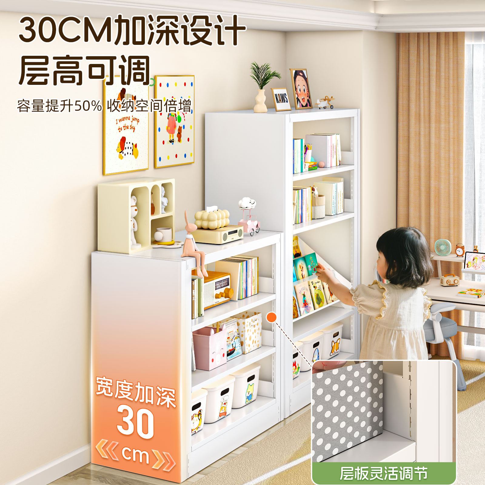 25年最新｜钢制图书馆书架白板门儿童绘本架必买推荐！靠墙收纳天花板-好物推荐-淘宝好物网