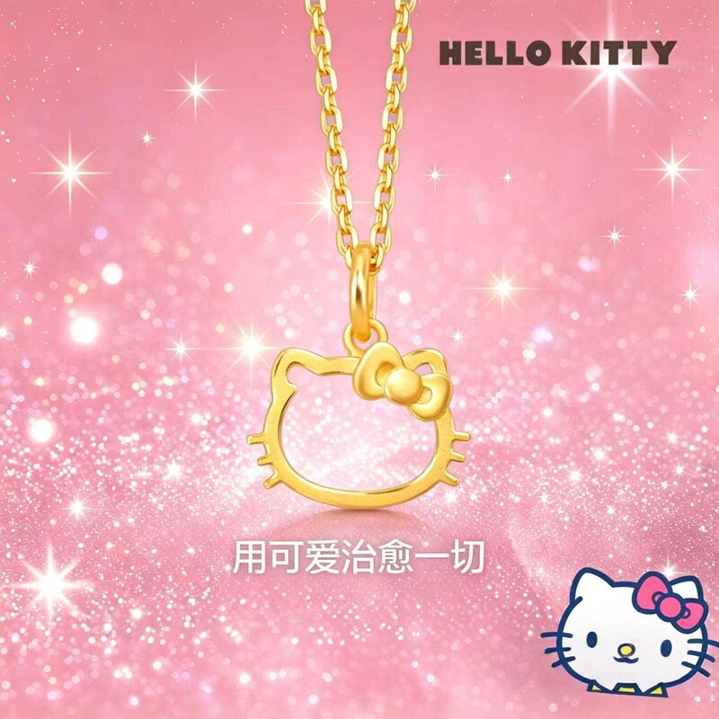 Authentic Gold Hello Kitty Cat Pendant 2026 Kitty Cat Birth Year Gold-Plated Silver Necklace Gift for Girlfriend Authentic Gold Hello Kitty Cat Pendant 2026 Kitty Cat Birth Year Gold-Plated Silver Necklace Gift for Girlfriend