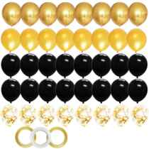 40pcs12inchGoldBlackLatexConfettiBalloonsAdultManWo