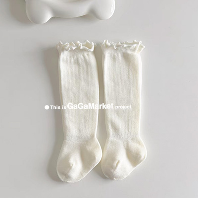 Newborn Baby Socks, Spring, Autumn, and Summer Cotton Socks That Don'T Constrict the Legs, 0-3 Months Baby Socks, White Seamless Mid-Length Socks — 1