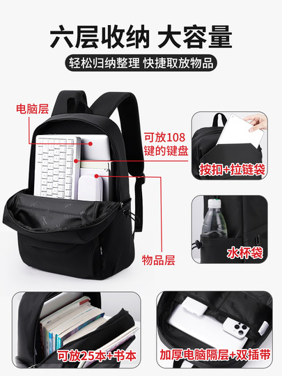 Pull Back Backpack Men's 2025 New College Student Commuting Large Capacity Travel Computer Backpack Business Travel Men