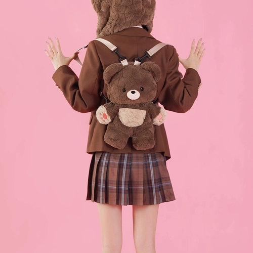 Плюшевый рюкзак, сумка, плюшевая кукла, ранец, с медвежатами, подарок на день рождения