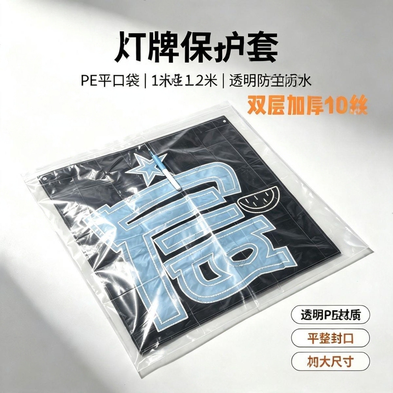 Light Sign Rain Cover Waterproof and Dustproof Pe Transparent Bag Concert Light Sign Raincoat Light Sign Waterproof Bag Thickened and Reusable