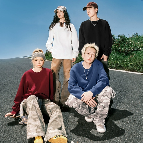 回力 Осенний свитшот подходит для мужчин и женщин, черное спортивное осеннее утепленное термобелье, куртка, свободный крой