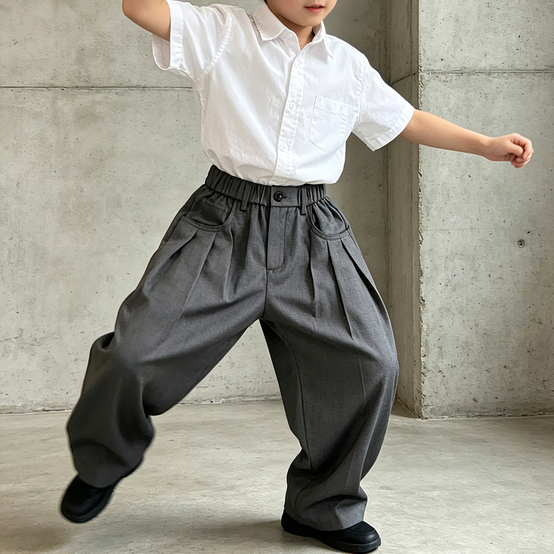 Sai Ke Qixi LAOSHU 26 Summer Thin Six-Fold Pleated Pants for Older Children, Popping Third Generation Draped Dress Pants, Locking Trend Sai Ke Qixi LAOSHU 26 Summer Thin Six-Fold Pleated Pants for Older Children, Popping Third Generation Draped Dress Pants, Locking Trend