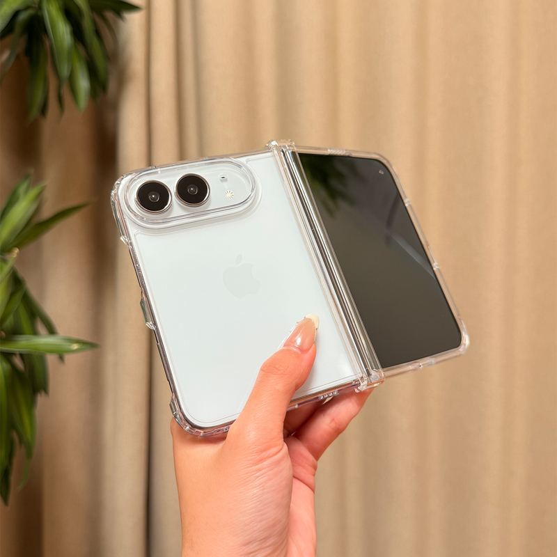 March Litchi Litmar Is Suitable for iPhone Duo Phone Case, 2026 New Model Foldable Screen Apple 18 Duo Protective Case, Soft Edge, Hard Bottom, Anti-Drop, Transparent, Full Coverage, Simple and High-End Feel Shell