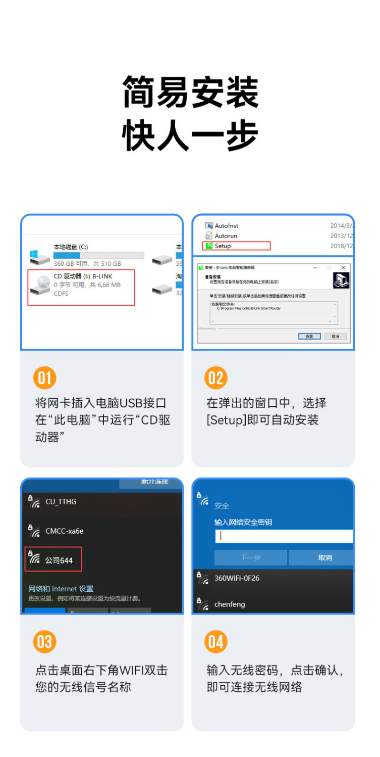 Адаптер USB 台式机无线网卡lb-link