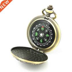 Portable Retro Metal Pocket Watch Compass Outdoor Camping