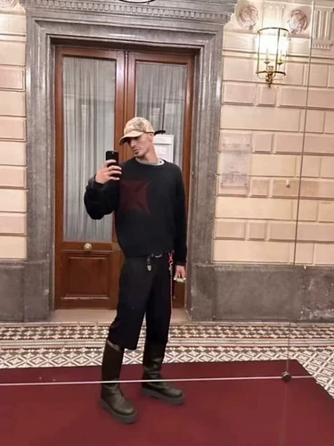 [Та же серия Лорен] ERD22FW жаккардовый свитер из мохера с алым крестом, пуловер с круглым вырезом, свитер