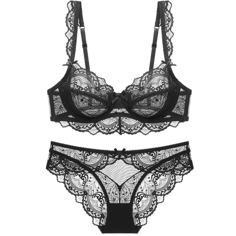 Aifila Victoria Lace Lingerie, Ultra-Thin and Comfortable, No Padding Bra Set, Makes Large Breasts Appear Smaller