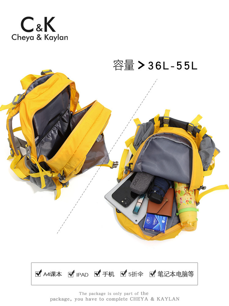 Cheya&Kaylan Lightweight Outdoor Hiking and Mountaineering Bag, Travel Climbing Backpack, Large Capacity Backpack for Men and Women