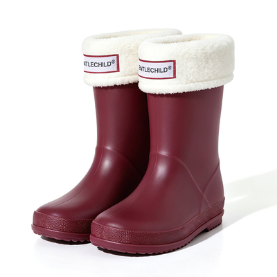 [Cross-Border Version] Solid-Color Minimalist Rain Boots: 3D Logo — 1
