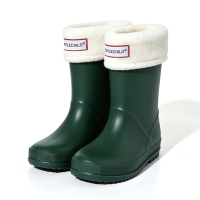 [Cross-Border Version] Solid-Color Minimalist Rain Boots: 3D Logo — 3