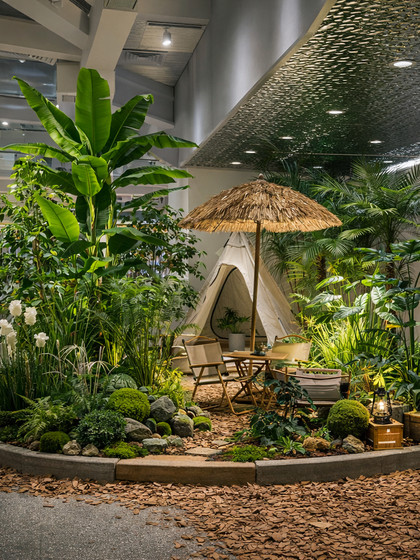 Simulated Green Plant Landscaping Combination, Artificial Plants, Tropical Coconut Trees, Indoor Window Display, Shopping Mall, Hotel, Camping Style Decoration